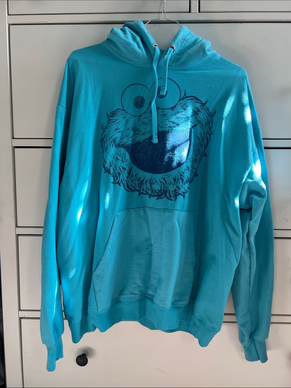 Sesame Street Turquoise Men’s Zip-Up Hoodie with Character Graphic